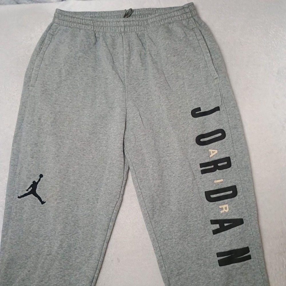 Nike Air Jordan Sweatpants Men 2XL Gray Fleece Jogger Basketball School 619707
